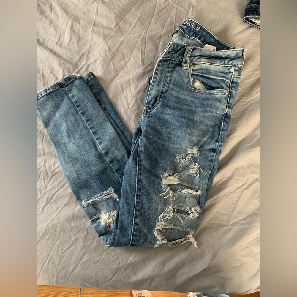 Super stretch begging ankle jeans
